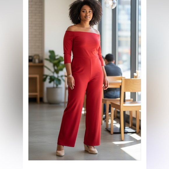 NWT XPLUSWEAR Elegant Red Jumpsuit - Picture 8 of 8